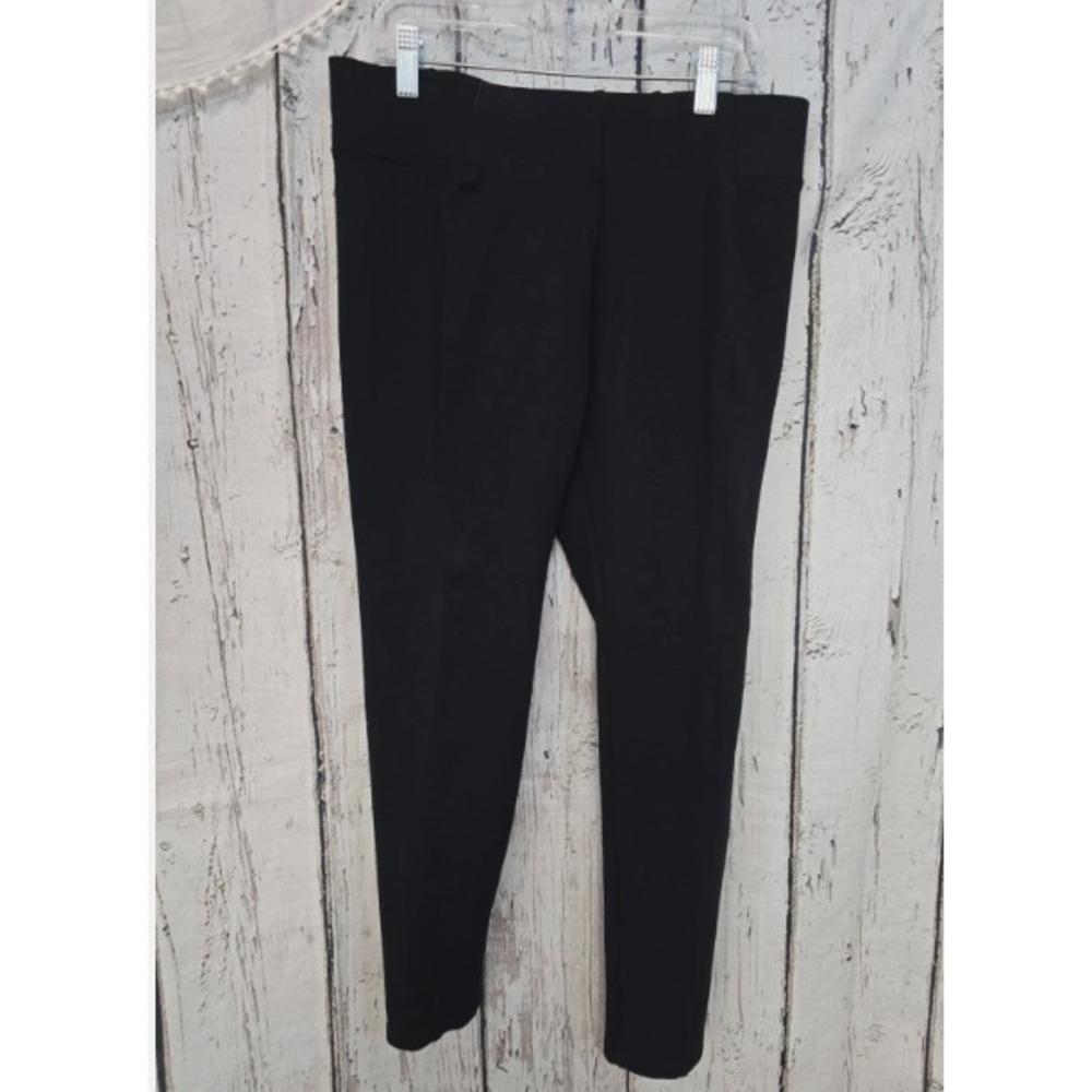 Miss Ashley Petite Women's Black Dress Pants PM Elastic Waist Pull On Pleated